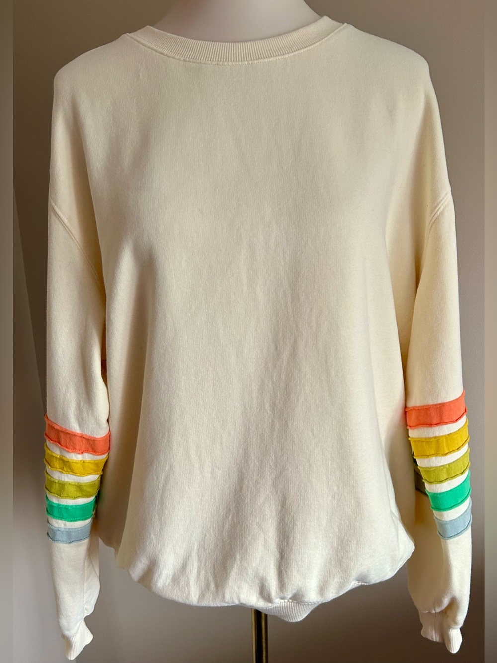 By Together Stripe Sleeve Sweatshirt in 100% Cotton - Oversized - Picture 2 of 11